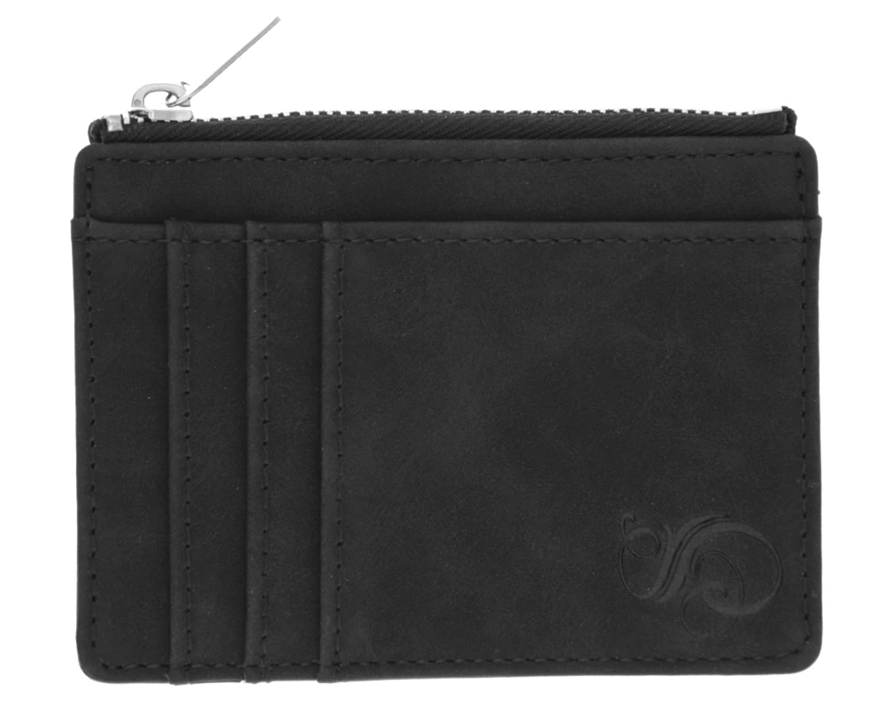 Zipper Card Holder Wallet - Black 4 Zipper Card Holder Wallet - Black - Image 2