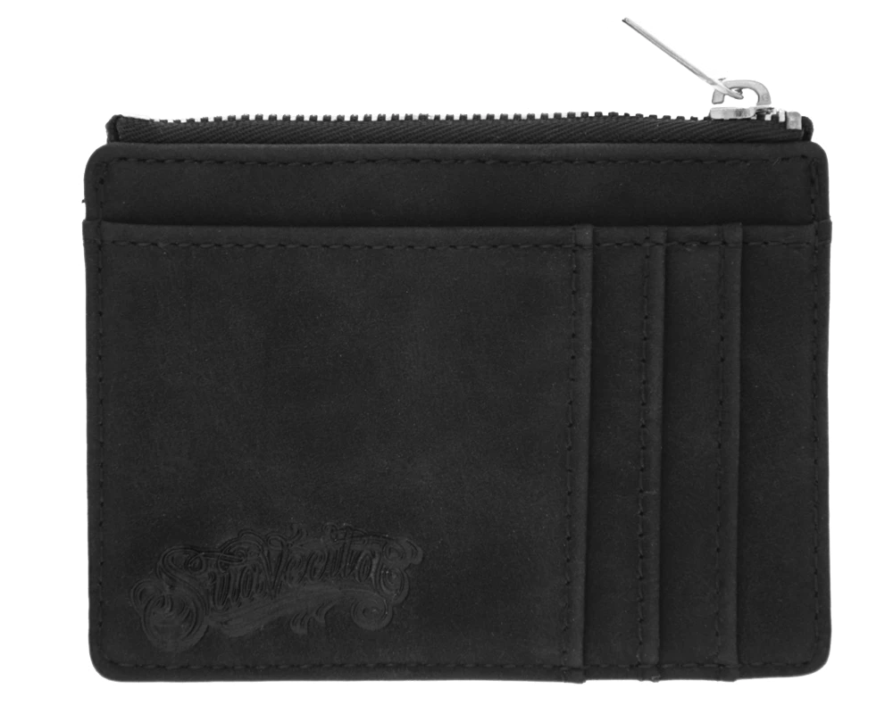 Zipper Card Holder Wallet - Black 3 Zipper Card Holder Wallet - Black