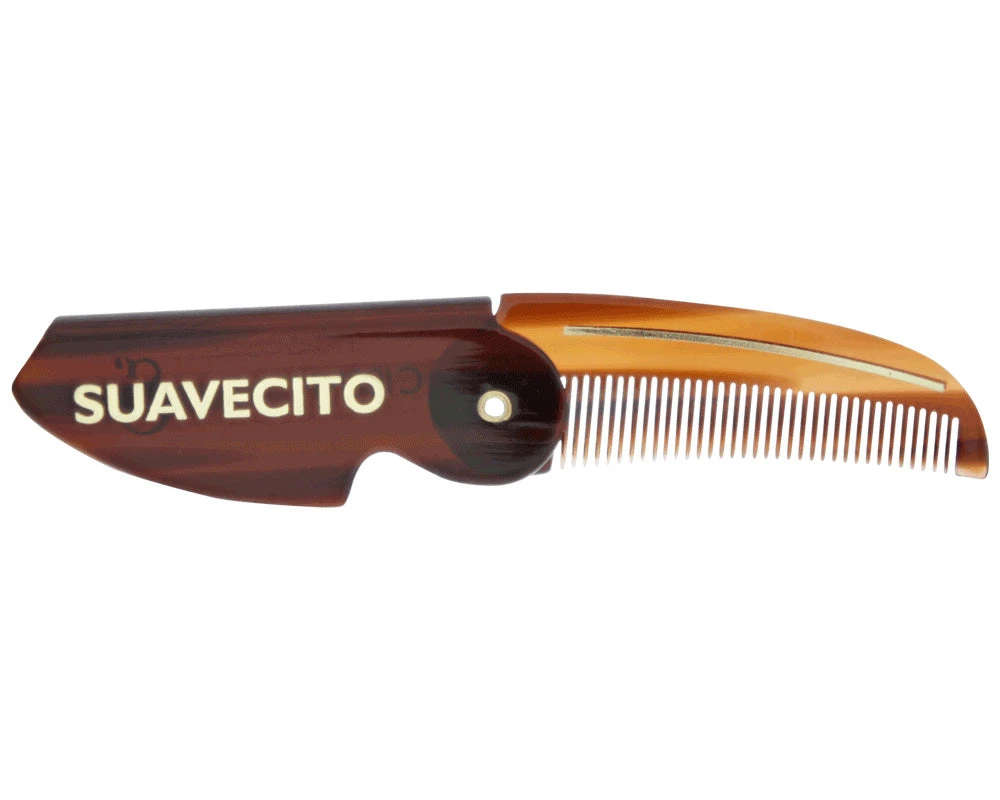 Deluxe Folding Mustache Comb - Amber 4 Deluxe Folding Mustache Comb - Amber - Image 2