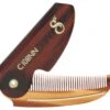 Deluxe Folding Mustache Comb - Amber -Personal Care Products suavecito deluxe folding mustache comb amber open