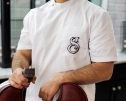 OG Barber Smock White 7 OG Barber Smock White -Personal Care Products suavecito white barber smock lifestyle